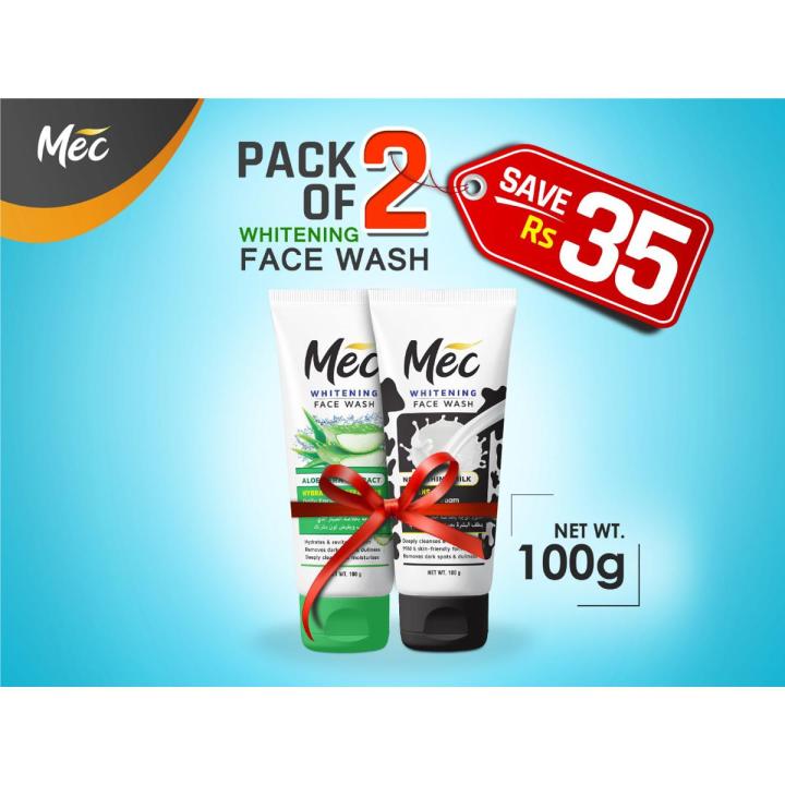 Pack of 2-Mec Flawless White Face Wash 100gm